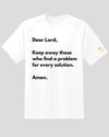 White &#39;problem solution&#39; tee