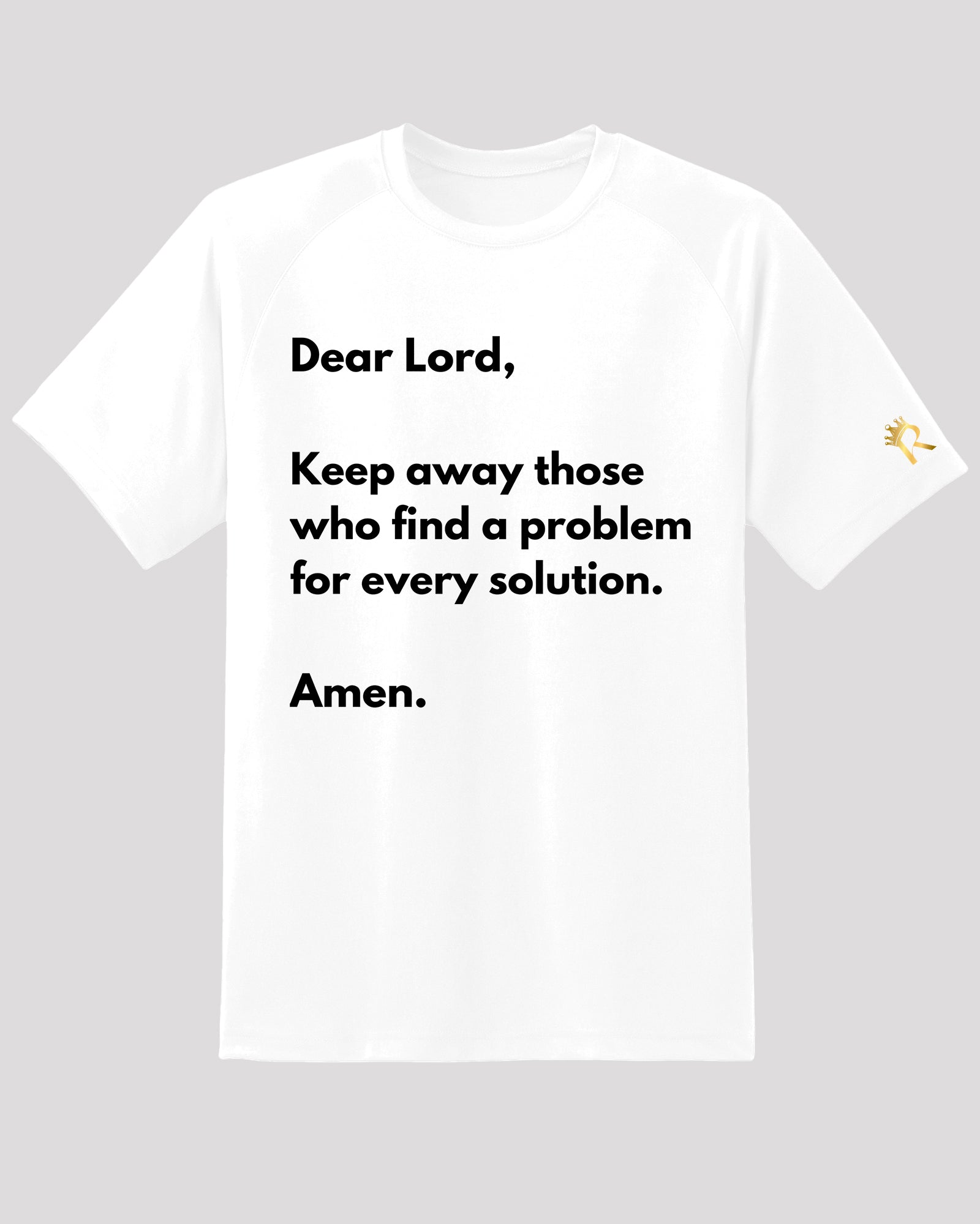 White 'problem solution' tee