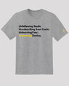 Gray &#39;Unfollowing Doubt&#39; tee with Golden Logo