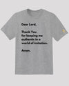 Gray &#39;authenticity prayer&#39; tee