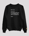 Black &#39;blessing&#39; sweatshirt with Golden logo