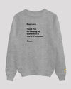 Gray &#39;authenticity prayer&#39; sweatshirt