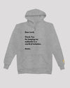 Gray &#39;authenticity prayer&#39; hoodie