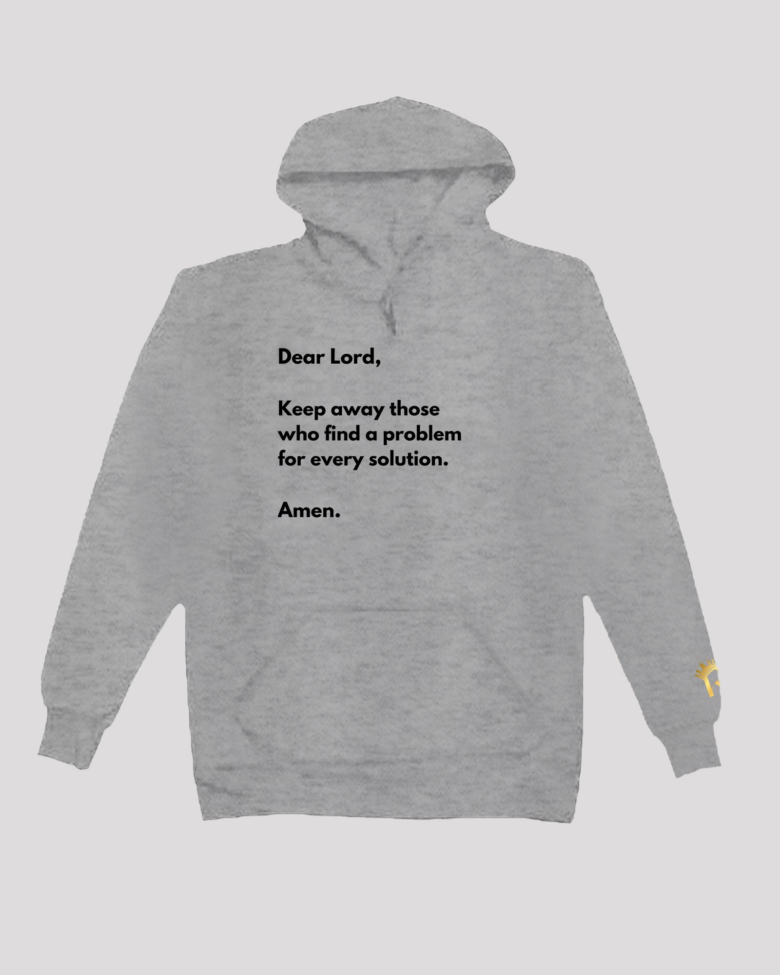 Gray 'problem solution' hoodie