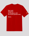 Red &#39;greatest mom&#39; tee with golden reclaim logo