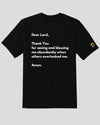 Black tee with prayer and golden logo