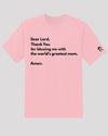 Pink &#39;greatest mom&#39; tee with golden color logo