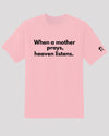 Pink &#39;mother prays&#39; tee with logo